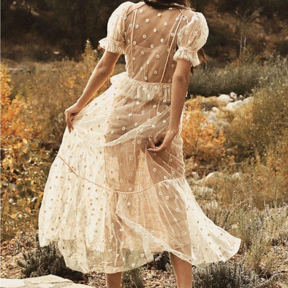 Doen Zelda Floral Daisy Faded Peach Dress Size XS - Picture 6 of 6